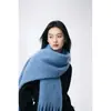 Versão Coreana 2025 Novo Cachecol Listrado Mohair High-End Inverno Espessado À Prova de Frio Quente Versátil Xale Aquecedor de Pescoço