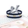 Pulsera de Correa con Borla de Remache de Estrella de Cinco Puntas, Pulsera Tejida de Estilo Étnico Colorido, Accesorios Transfronterizos de Estilo Mixto Multicolor