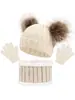 Gorro de punto transfronterizo de Amazon, gorro de otoño e invierno, gorro de lana a rayas para niños, gorro con pompón, engrosado, cálido y a prueba de viento