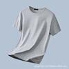 Playera de Manga Corta para Hombre de Algodón Modal Seda de Hielo 2025 Nuevo Verano Color Puro Cuello Redondo Elegante Delgada para Hombre