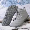 Novos sapatos de algodão transfronteiriços à prova d'água para caminhadas, montanhismo, botas de algodão com forro de lã, sapatos quentes para casais, esportes, botas de neve espessas e antiderrapantes