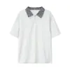 Camisa Polo de Estilo Americano con Cuello a Cuadros y Parches, Falso Dos Piezas para Hombre, Diseño de Verano 2026, Corte Holgado, Camiseta con Cuello de Solapa para Hombre