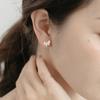 Pendientes de plata de ley s999 estilo coreano con forma de mariposa, con forma de animal, con forma de gusano, para mujer