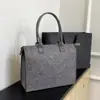 Bolsa de Feltro Versátil de Grande Capacidade para Compras, Bolsa Portátil com Zíper e Alça de Ombro com Logo, Bolsa Tote para Armazenamento Portátil