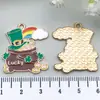 Trébol Gota de Aceite Aleación Suerte Irlandesa Colgante Pulsera Pendientes Llavero Accesorios de Joyería DIY