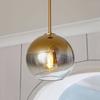 Lámpara de araña combinada moderna minimalista nórdica para comedor, de noche, para sala de estar, bar, cocina, con bola de cristal con gradiente de color