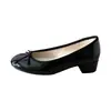 Estilo minimalista~Punta redonda tacón grueso estilo elegante lindo lazo zapatos de una sola pieza 2026 Otoño sin cordones no cansan los pies zapatos de mujer