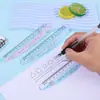 Regla de Dibujo de Rana de Dibujos Animados con Doble Línea Ondulada, Regla Curva, Regla Multifuncional con Escala de 15 cm