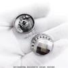 Botones Hemisféricos para Ropa 25mm Color Gun Sweep, Botones Metálicos a Presión Forma de Media Luna con Diamantes, Herrajes para Abrigos de Aleación de Zinc