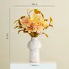 Vaso de Cerâmica Estilo Retrô com Acabamento Branco, Arranjo de Flores de Formato Único, Ornamento de Arte para Interior, Design Único, Decoração de Mesa para Interior