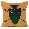 Almohada cuadrada con patrón de camping al aire libre, almohada de algodón PP, cojín de silla de felpa corta, almohada de lino, cojín de silla de estilo ins