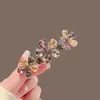 Nuevo Clip de Resorte Combinado Moda Japonesa y Coreana Clip Superior de Cristal de Imitación Pasador de Pelo de Alta Gama Pasador Clip Horizontal Accesorio para el Cabello Clip para Cola de Caballo