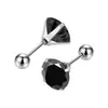 Ventas Directas de Fábrica Transfronterizos Europeos y Americanos Acero de Titanio Redondo Zirconio Estampado Garra Bola Tapón 3-8mm Cristal Aaa Coloridos Pendientes Huazi