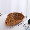 Cesta de Almacenamiento Artesanía de Imitación Ratán Cesta de Pan Adornos Hechos a Mano Cesta de Almacenamiento de Animal Simulado