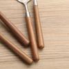 Acero inoxidable 304 mango de madera de nogal cuchara para cocinar pala hogar restaurante cocina gadget cuchara para sopa de olla caliente cuchillo pala para pastel