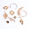 Acessórios para brincos diy cobre banhado a ouro 18K cor real folhas de preservação material de joalheria em forma de C pulseira colar brincos pingente