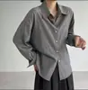 Otoño 2026 Nuevo Cardigan Camisa Top Casual Artístico Rayado de Algodón y Lino de Manga Larga para Mujer