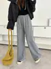 Zhu Feiyan 2026 Invierno Nuevo Estilo Pantalones Rayados con Terciopelo Plus Pantalones Casuales Versátiles Pantalones Perezosos para Caminar para Mujer Pantalones de Pierna Recta