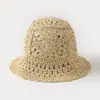 Novos chapéus da moda para primavera e outono para homens e mulheres, chapéu de palha de crochê artesanal vazado, chapéu de pescador, para praia, litoral, férias, viagens