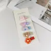 Presilhas de Cabelo Infantis Fofas Totalmente Cobertas de Tecido, Presilhas Bico de Pato, Presilhas de Desenho Animado Animal Fruta Flor Laço Franja, Grampos Seguros