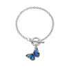 Venta Caliente Transfronteriza Pulsera Ottonbuckle para Mujer Estilo Ins Personalidad Elegante Mariposa Amor Pulsera Punk Hip-hop Pulsera