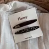 Pinza para el pelo con estampado de leopardo estilo coreano, pinza lateral de alta gama y exquisita, pinza para flequillo de color bloqueado, pinza para el pelo de la frente, accesorio para el pelo