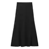 Falda Gris Vintage Falsa de Cintura Alta para Mujer Primavera y Otoño 2025 Nuevo Minimalista Versátil Vestido Ajustado Línea A