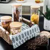 Frasco de Vidrio Transparente de Alto Borosilicato Sellado para Frutas Secas y Snacks, Frasco de Almacenamiento con Tapa de Bambú a Prueba de Humedad