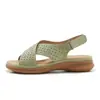 618-5 Nuevas Sandalias Europeas y Americanas 2025 para Mujer Transfronterizas Casuales Ligeras Talla Grande Retro con Suela Gruesa Sandalias de Cuadros con Pedrería