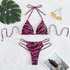 Traje de baño bikini dividido para mujer estampado almohadilla de pecho desmontable