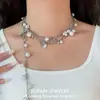 Corrente de Cintura Colar de Concha de Pérola, Uso Dupla Face, Elegância Francesa Ultra-Fada, Colar em Camadas Multi-Camadas, Luxo Leve, Corrente Corporal de Alta Qualidade
