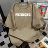 Camiseta Informal Holgada de Manga Corta con Estampado de Letras de Moda 2025 Verano Nuevo Versátil Estilo Pareja Estilo Ins