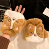 Luvas de Pelúcia Gato com Estampa de Leopardo Fofas para Mulheres 2025 Novo Outono e Inverno à Prova de Vento Versátil Cachecol Protetor de Pescoço Quente