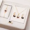 Colar Pulseira Brincos Joias Borboleta Novo Clássico Tendência Versátil Esmalte Multicolor Joias com Diamante