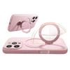 Adecuado para iPhone 17 Pro Max Funda de Silicona Líquida para Teléfono Móvil Apple 16 Pro Soporte Giratorio Funda Protectora Anticaídas