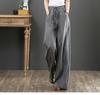 Pantalones de Mujer Artísticos de Algodón y Lino Multicolor de Dieciséis Colores Estilo Coreano de Primavera y Verano Pantalones Anchos Holgados de Talla Grande Pantalones Rectos de Cintura Alta hasta el Suelo