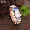 Venta Caliente Transfronteriza Color Pintado al Óleo Geometría Cuadrado Pulsera Elástica Personalidad de Mujer Simple Geometría Pulsera Combinable