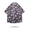 Camisa Vintage Estampada de Manga Curta da Tailândia Marca da Moda Unissex Solta Estilo Havaiano Praia Camisa para Casal Casaco da Moda