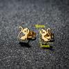 Nuevos personajes de dibujos animados transfronterizos aretes de gato lindos de acero inoxidable aretes de animales pequeños simples de moda en stock al por mayor