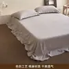 Capa de edredom simples estilo japonês Classe A, 10% linho 90% algodão, conjunto de cama simples de três peças em algodão e linho de cor sólida
