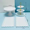 Arranjo de Aniversário Decorações de Mesa de Sobremesas Prateleira de Exibição de Casamento Europeu Mesa de Frutas Bandeja de Plástico para Bolo Suporte para Lanches