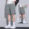 Pantalones Cortos de Seda de Hielo para Hombre, Verano Delgados Casuales Holgados de Malla para Playa, Ropa de Trabajo Deportiva para Exteriores, Pantalones de Cinco Puntos con Sensación de Hielo