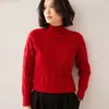 Nuevo Suéter de Punto de Cachemira para Mujer Otoño/Invierno 2026, de Cuello Medio Alto, Ajustado, Diseño de Punto Trenzado, Manga Larga