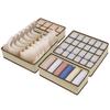 Caja de Almacenamiento para Ropa Interior Juego de Cuatro Piezas, Caja de Almacenamiento de Tela para Calcetines, Caja de Almacenamiento para Sujetadores, 6 Compartimentos, 7 Compartimentos, 8 Compartimentos, 24 Compartimentos, Almacenamiento Multicompartimento