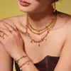 Collar Pulsera Borla Perla Imitación Más Vendido Europeo Americano Acero Inoxidable Chapado en Oro 18K Joyería de Diseño de Nicho para Instagram