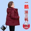 Chaqueta de plumas de ganso de alta gama, de diseñador, para mujeres de mediana edad y mayores, nuevo estilo 2026, engrosada y cálida, prenda exterior de plumón de ganso blanco para invierno