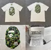 Marca da moda atacado transfronteiriço para comércio exterior Amazon: camiseta de manga curta tubarão de alta resistência, camiseta cabeça de macaco BAPE