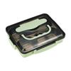 Lonchera de acero inoxidable 304, lonchera aislante para estudiantes, plato cuadrado de comida rápida, lonchera con compartimento multiusos, lonchera para trabajadores de oficina