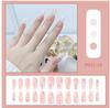 Venta caliente transfronteriza usar belleza de uñas pieza de uña Francés Perla usar uña usar parche de uña falsa fábrica cabello lacio