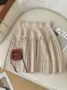Falda de lana gris para mujer, otoño e invierno, de cintura alta, línea A, estilo ballet, plisada, estilo miu, minifalda deportiva